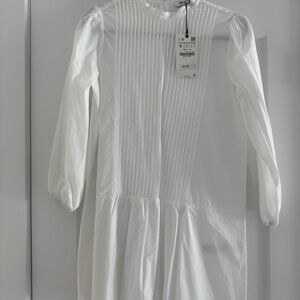 Zara White Long Sleeve Dress